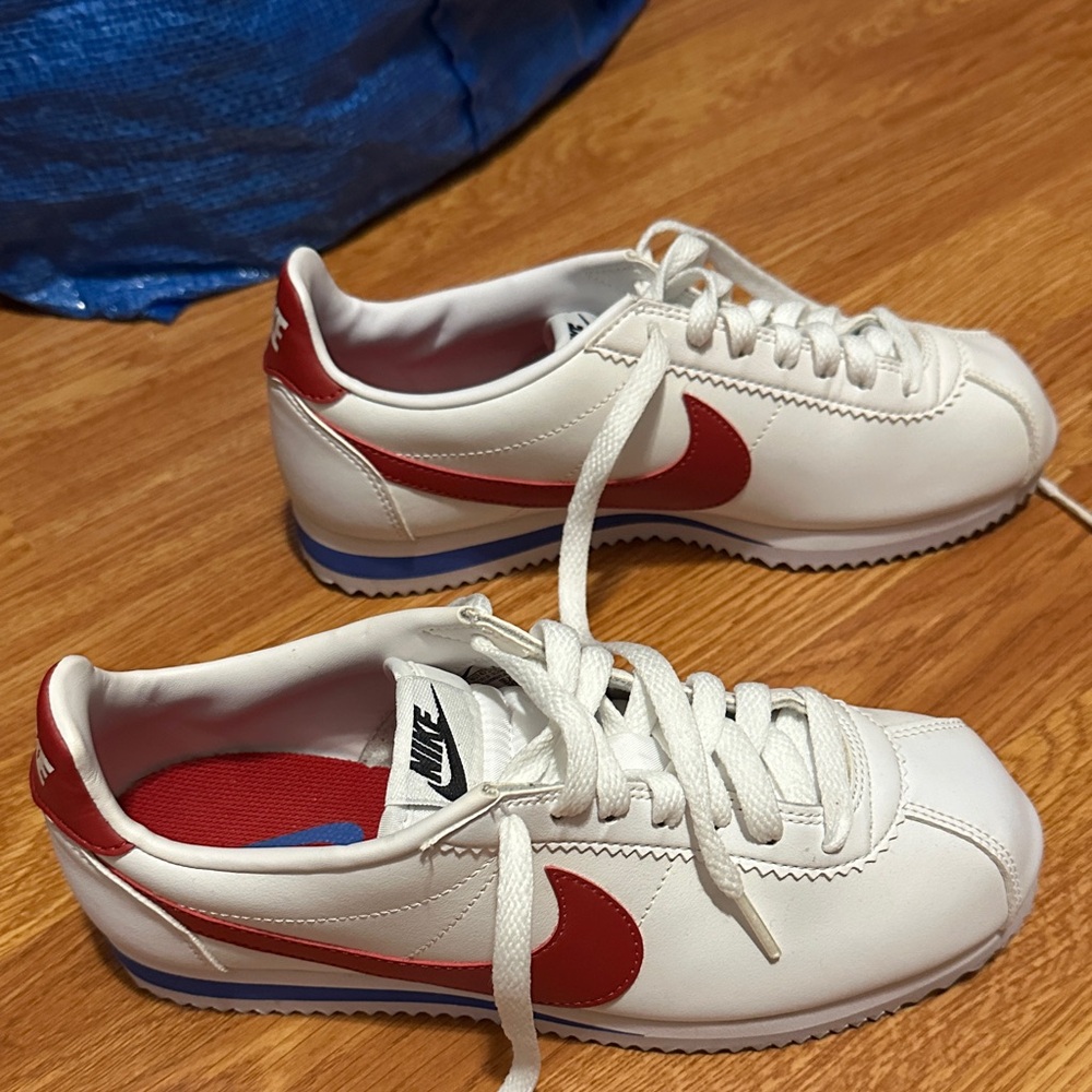 Nike Cortez Classic White and Red Sneakers